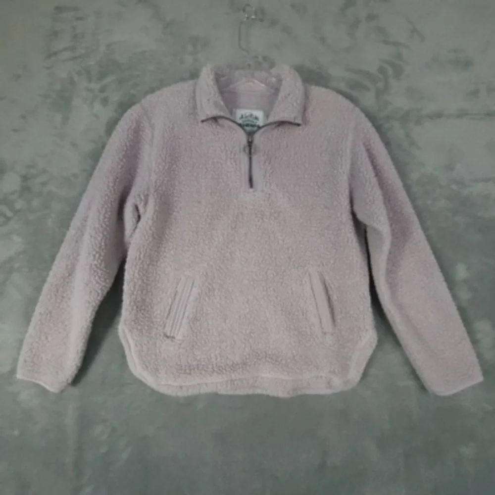 Cuddly Jacket Sherpa Girls Fleece Solid Purple 1/4 Zip Long Sleeve Regular 14 16
